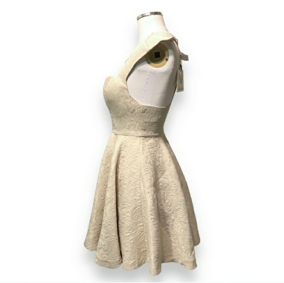 ANGEL BIBA Beige Jacquard Formal Dress NWT! - Picture 4 of 8
